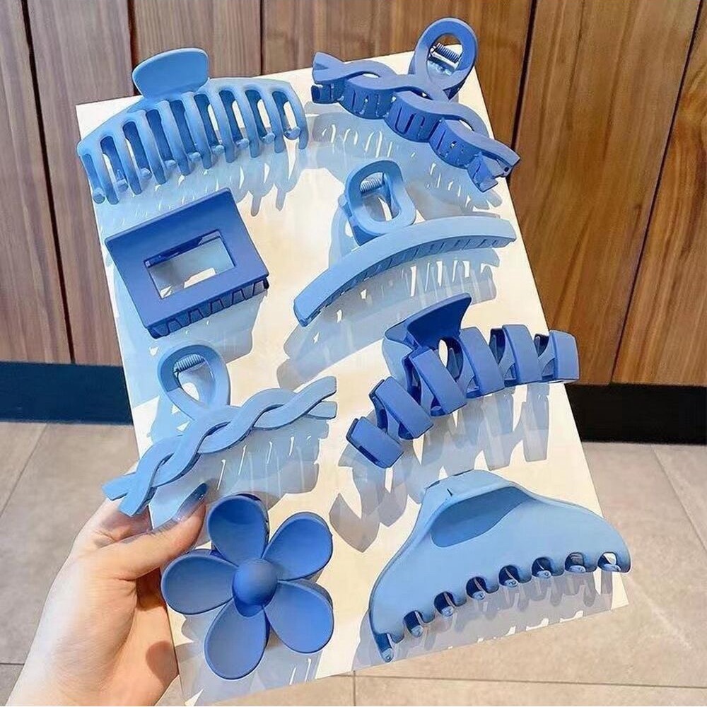 Blue Hair Clip Set For Women and Girls